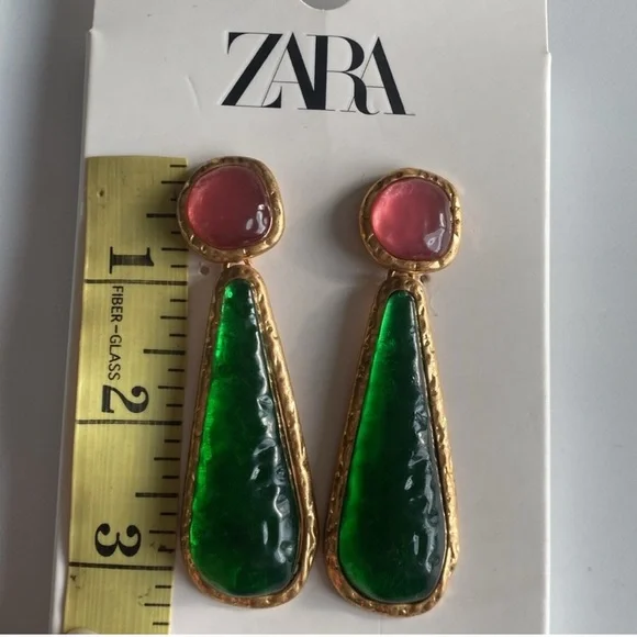 NWT Zara Resin Drop Earrings - Picture 10 of 10